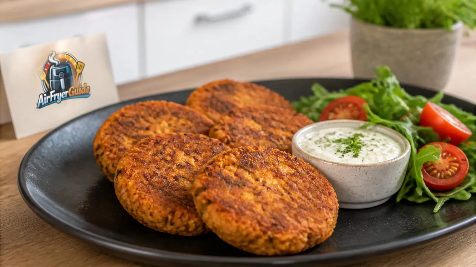 Süßkartoffel Kichererbsen Patties im Airfryer