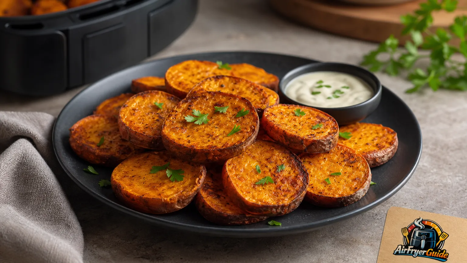 Süßkartoffel Scheiben im Airfryer