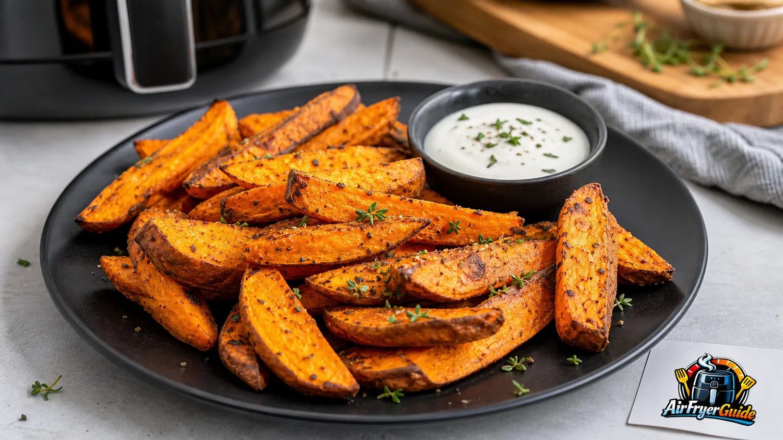 Süßkartoffel Wedges im Airfryer