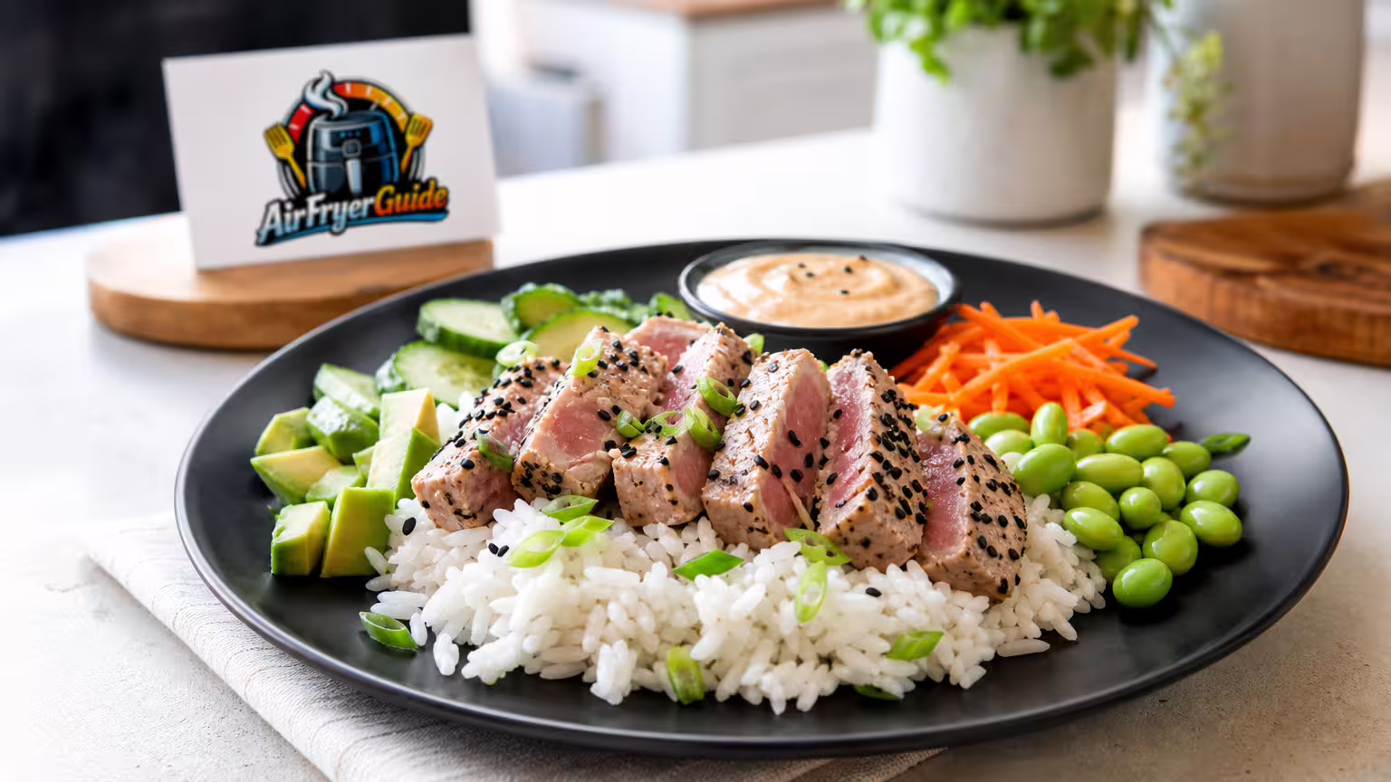 Thunfisch Reis Bowl im Airfryer - Serviervorschlag