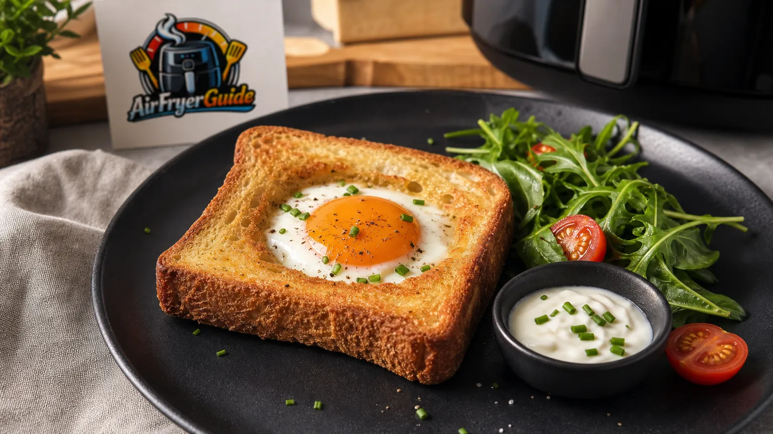Toast mit Ei im Airfryer
