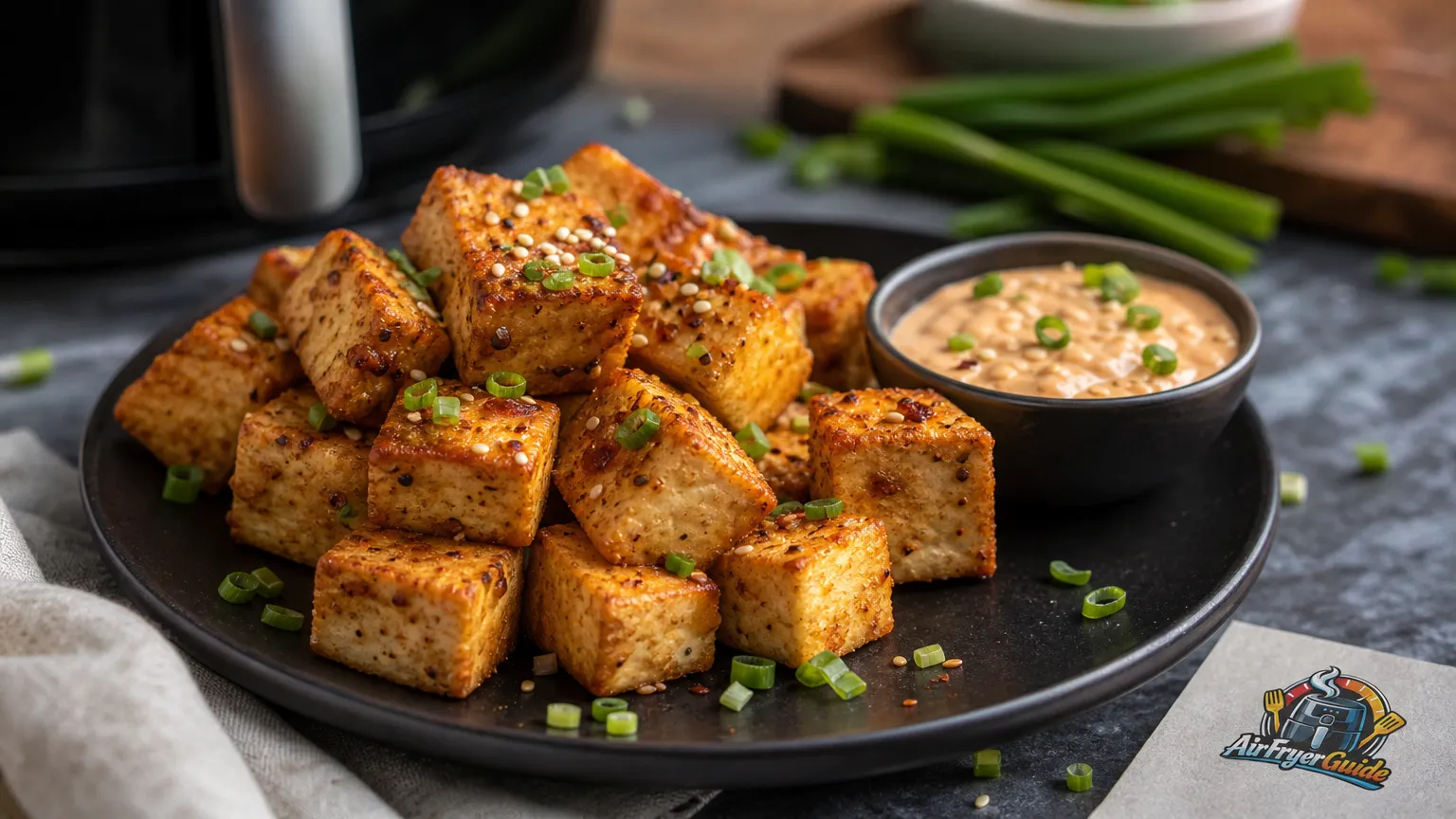 Tofu Würfel im Airfryer
