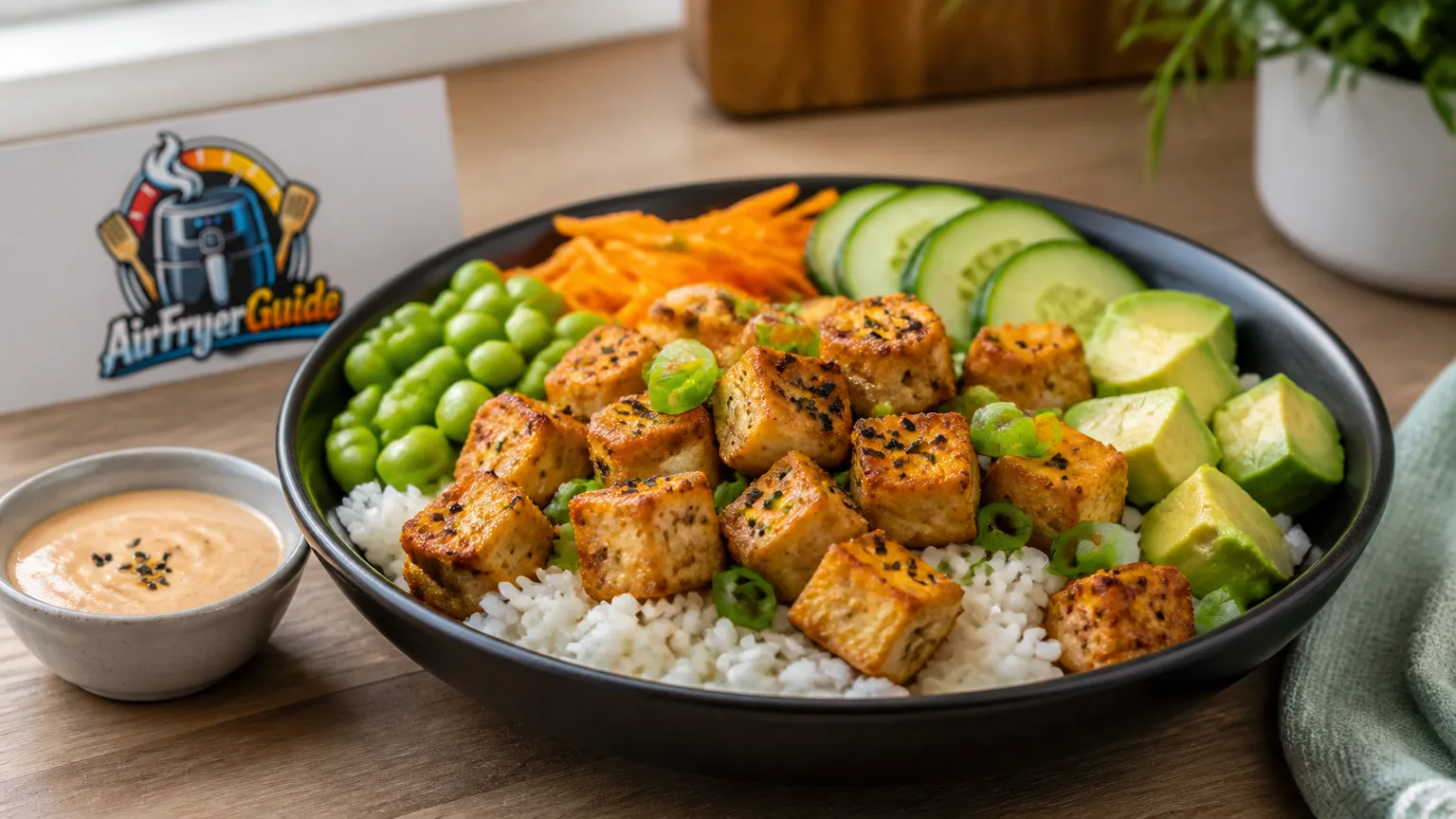 Tofu Reis Bowl im Airfryer