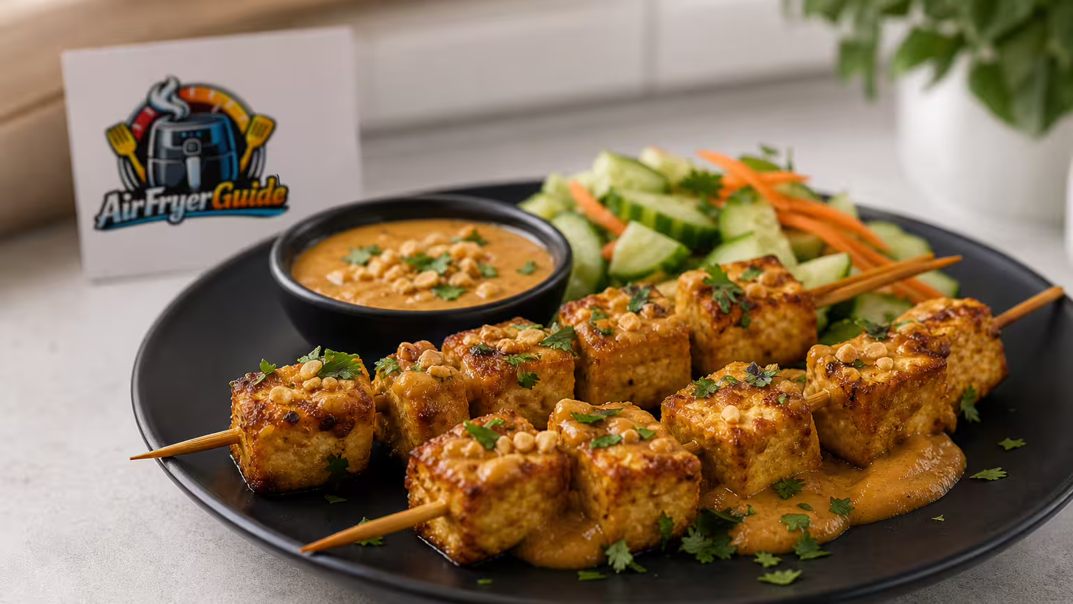 Tofu Satay im Airfryer - Serviervorschlag