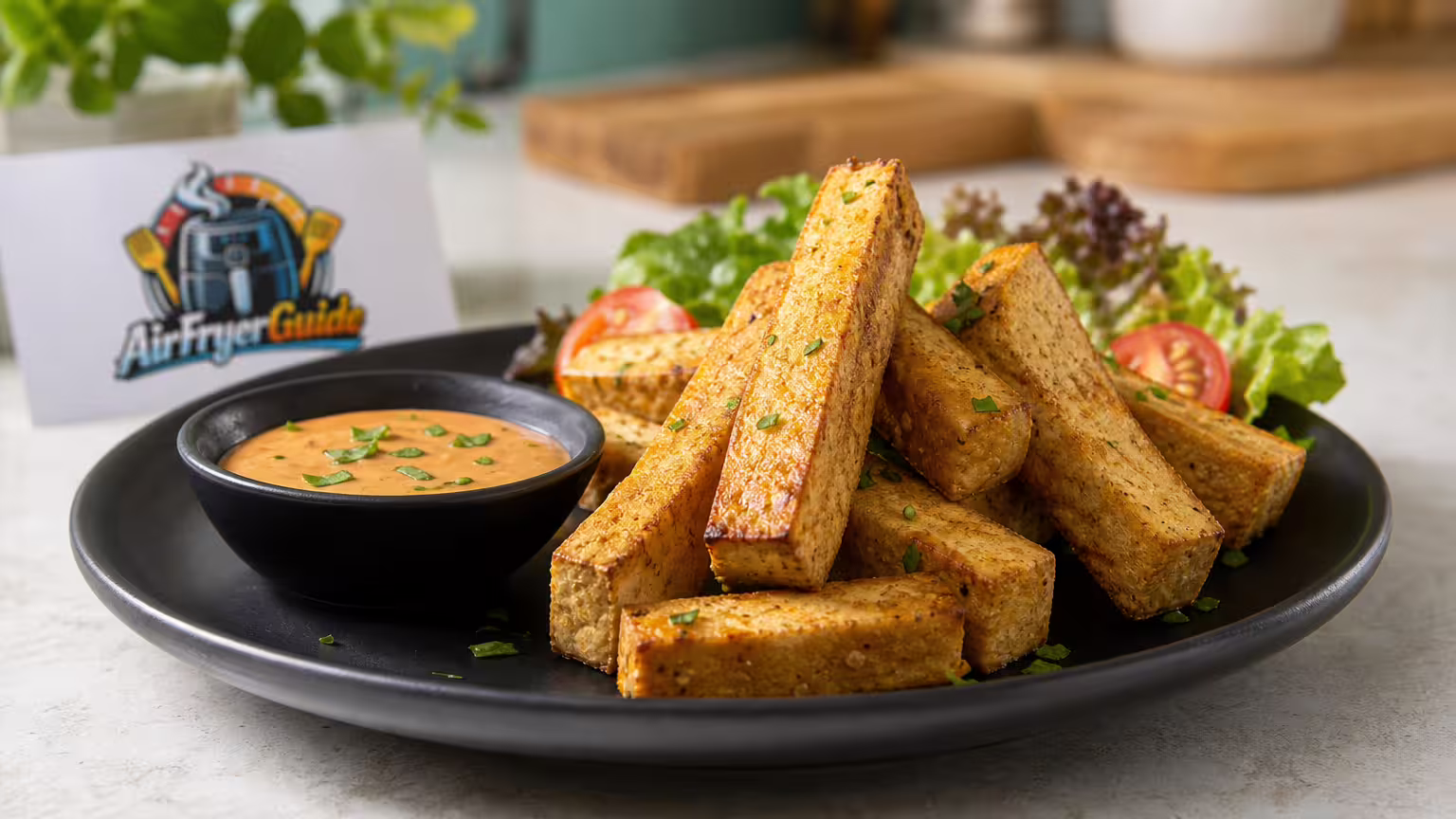 Tofu Sticks im Airfryer - Serviervorschlag