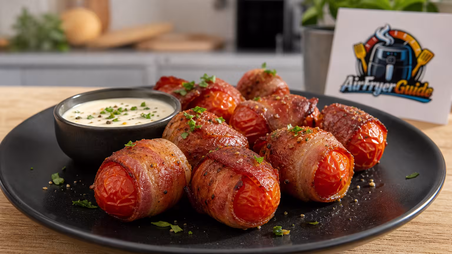 Tomaten im Speckmantel im Airfryer