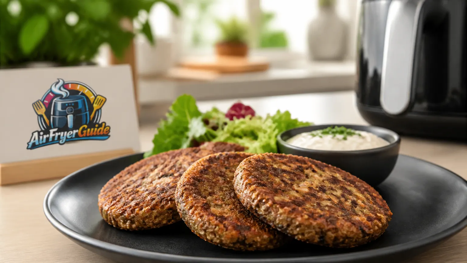Vegane Pilz Patties im Airfryer
