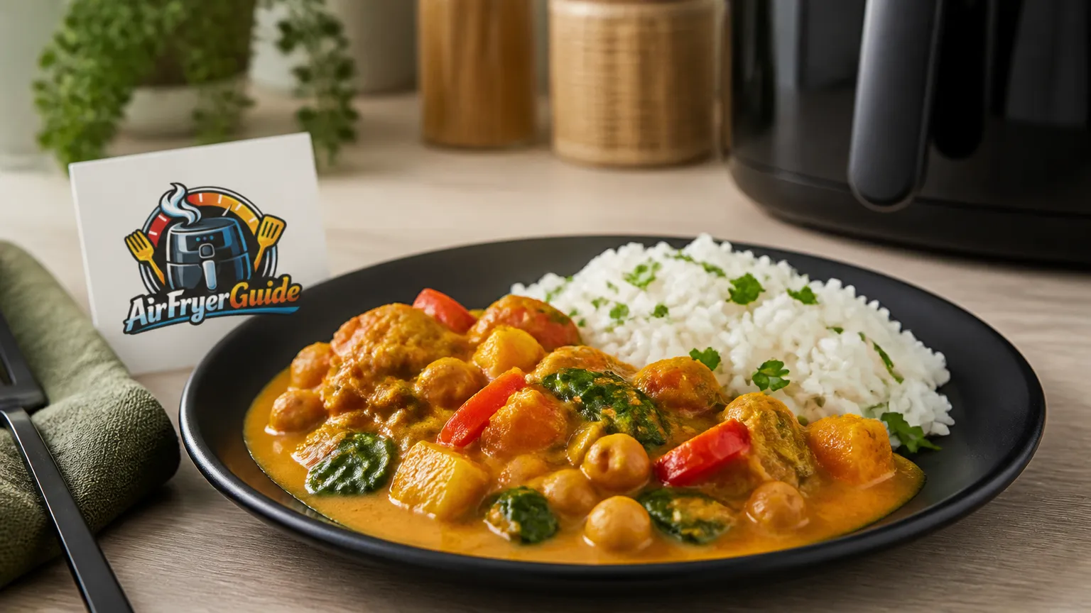Veganes Curry im Airfryer