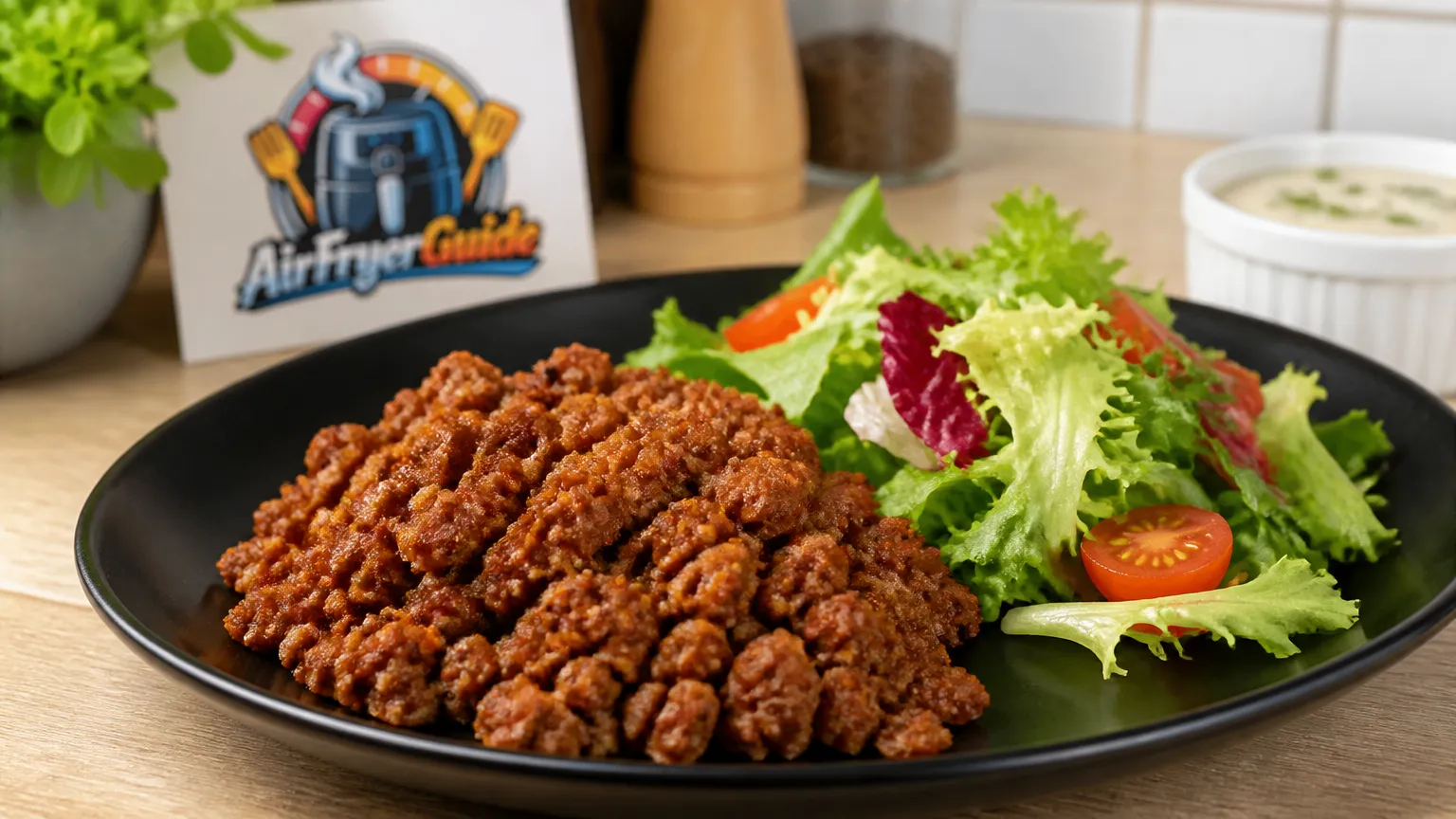 Veganes Hackfleisch im Airfryer