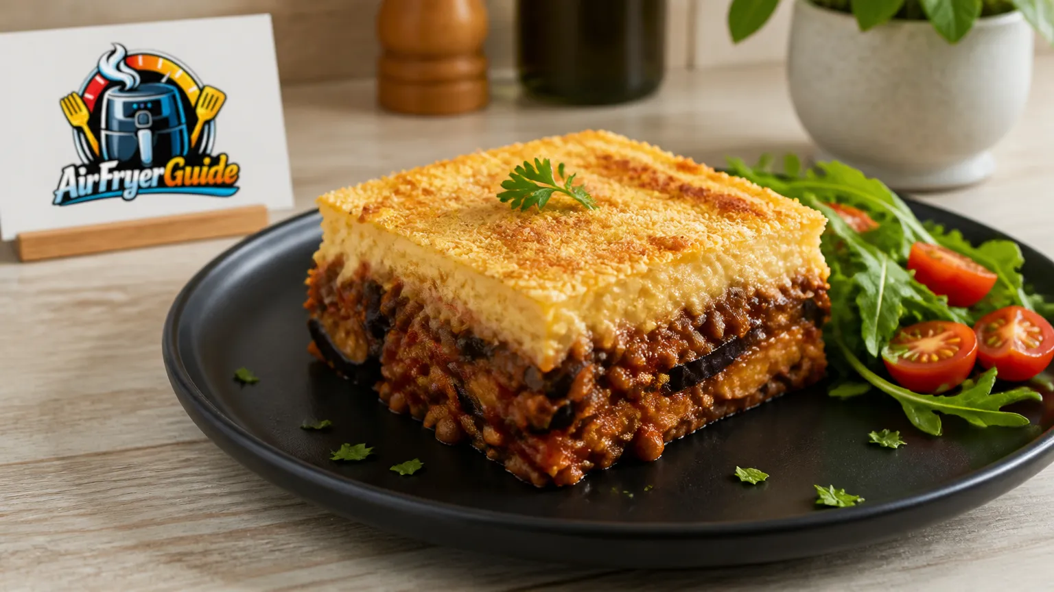 Veganes Mesaka’a im Airfryer