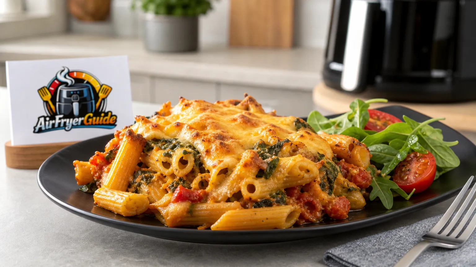Vegetarischer Nudelauflauf im Airfryer