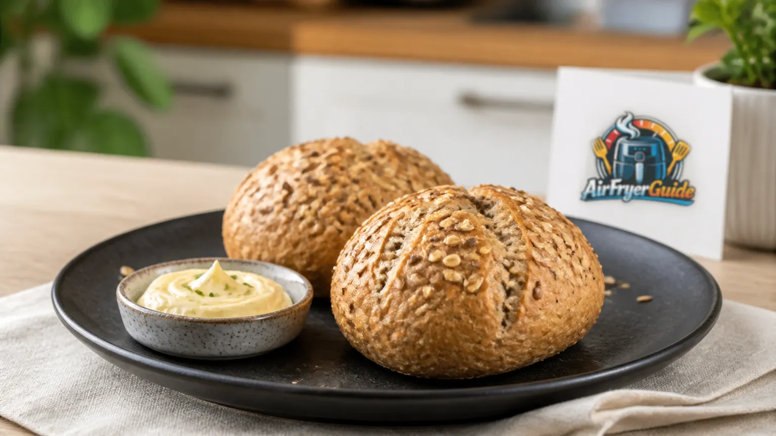 Vollkornbrötchen im Airfryer