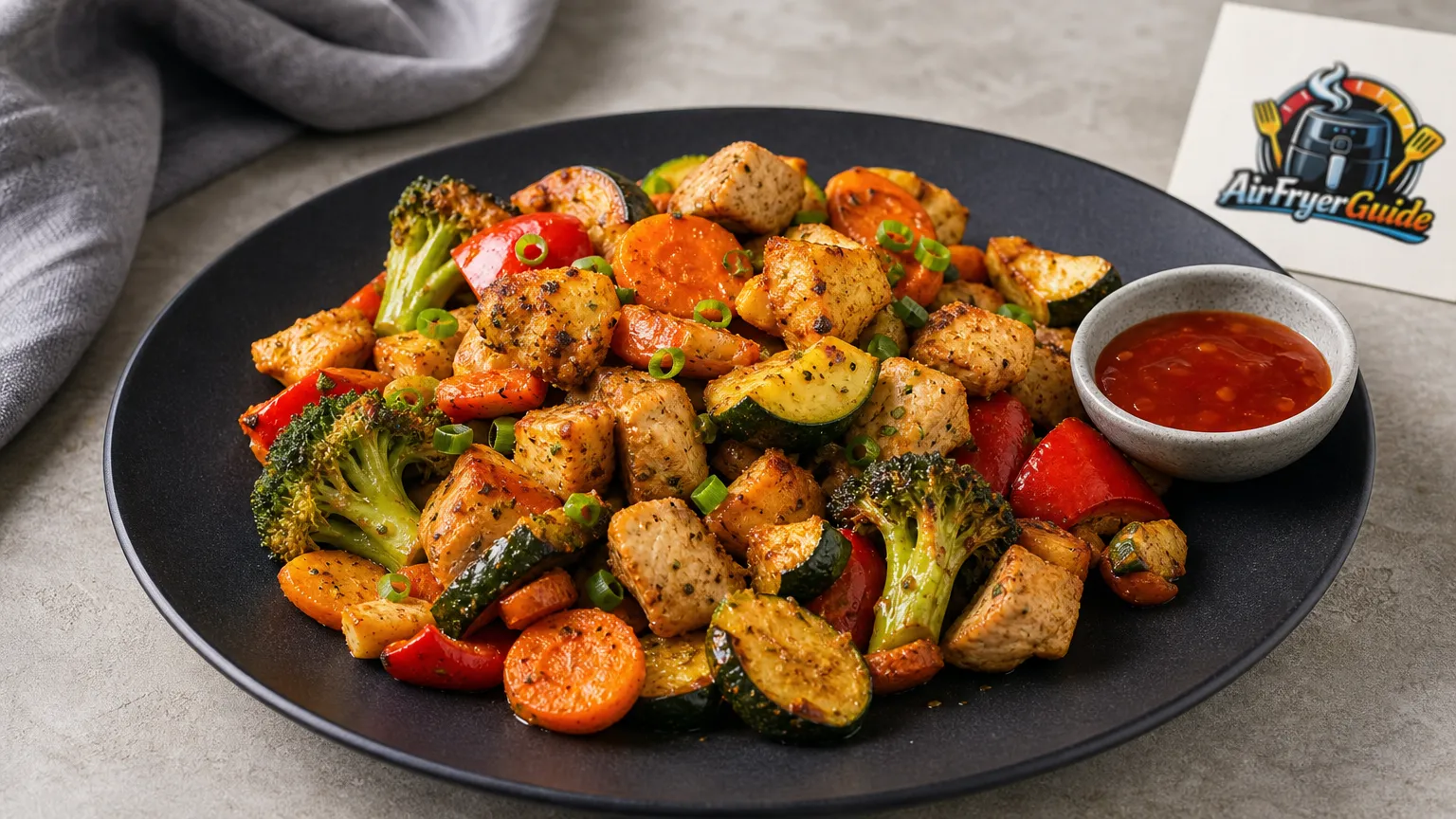 Paprika Zucchini Mix im Airfryer