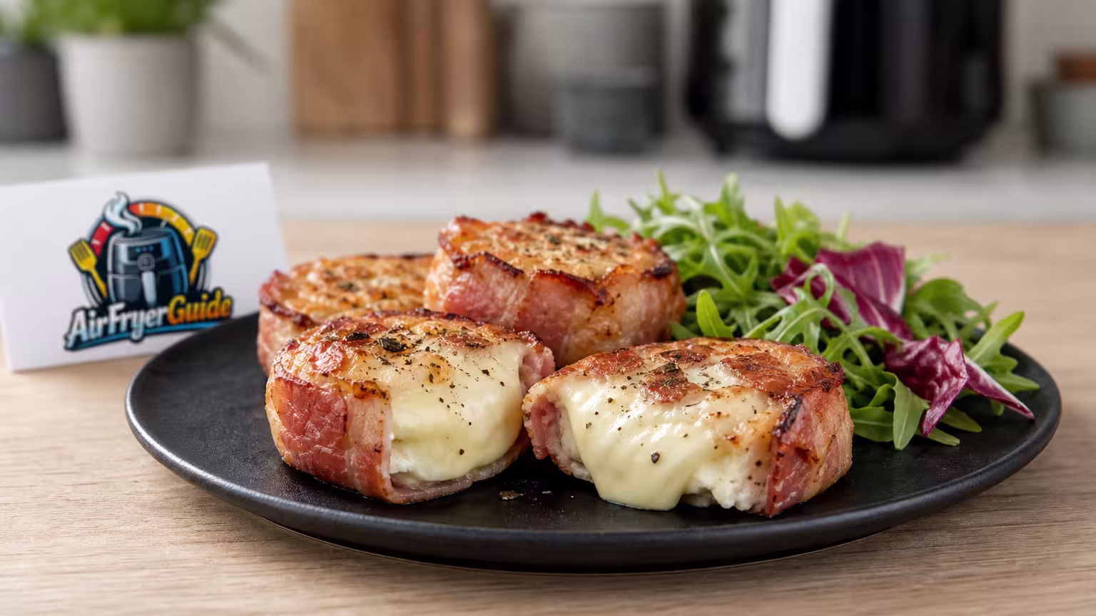 Ziegenkäse im Speckmantel im Airfryer