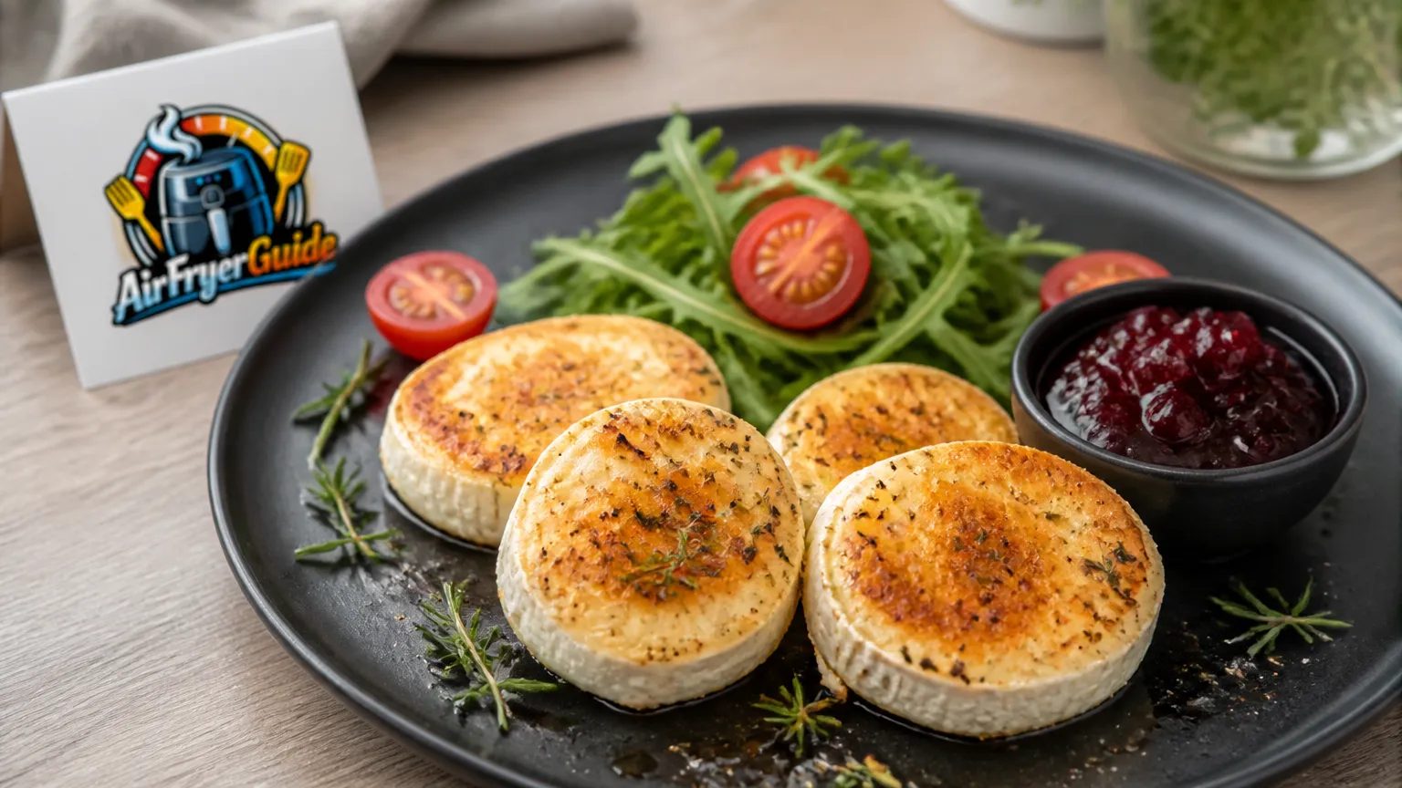 Ziegenkäse in Scheiben im Airfryer