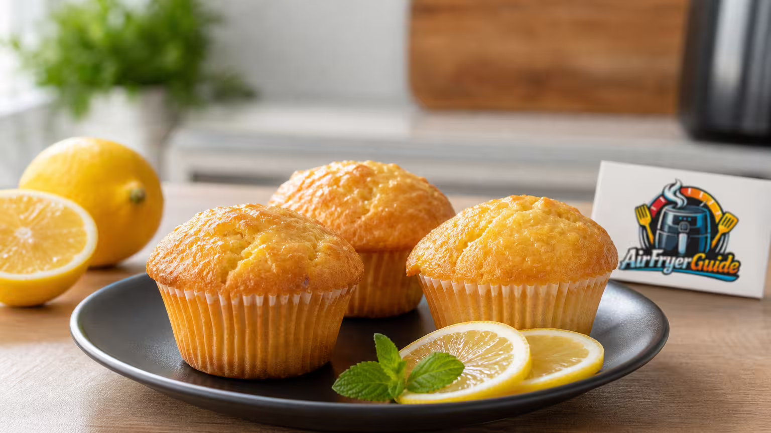 Zitronen-Muffins im Airfryer - Serviervorschlag