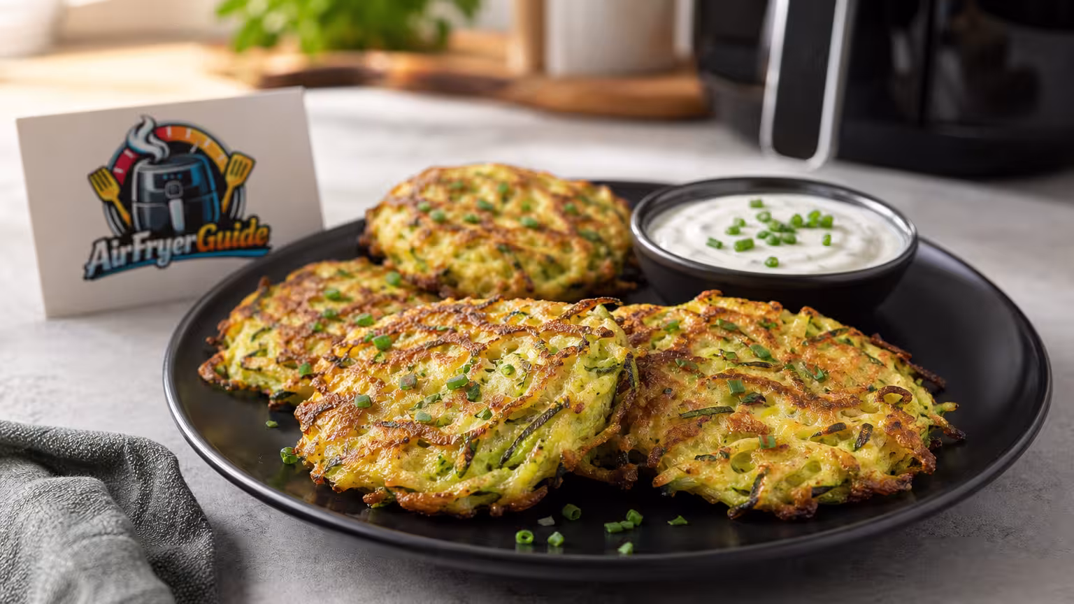 Zucchini Kartoffel Puffer im Airfryer