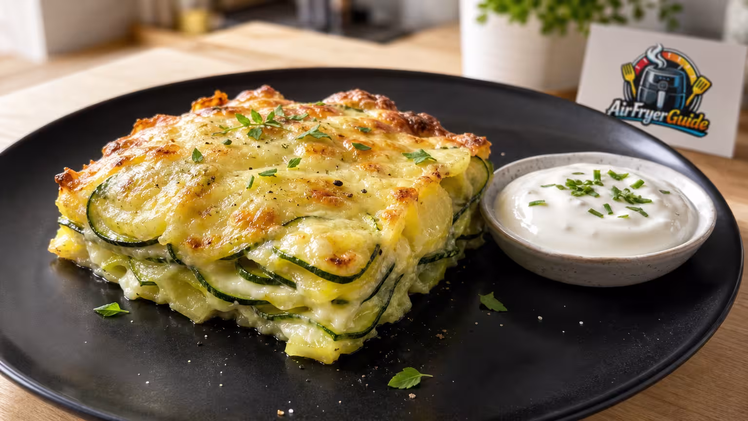 Zucchini Kartoffelauflauf im Airfryer