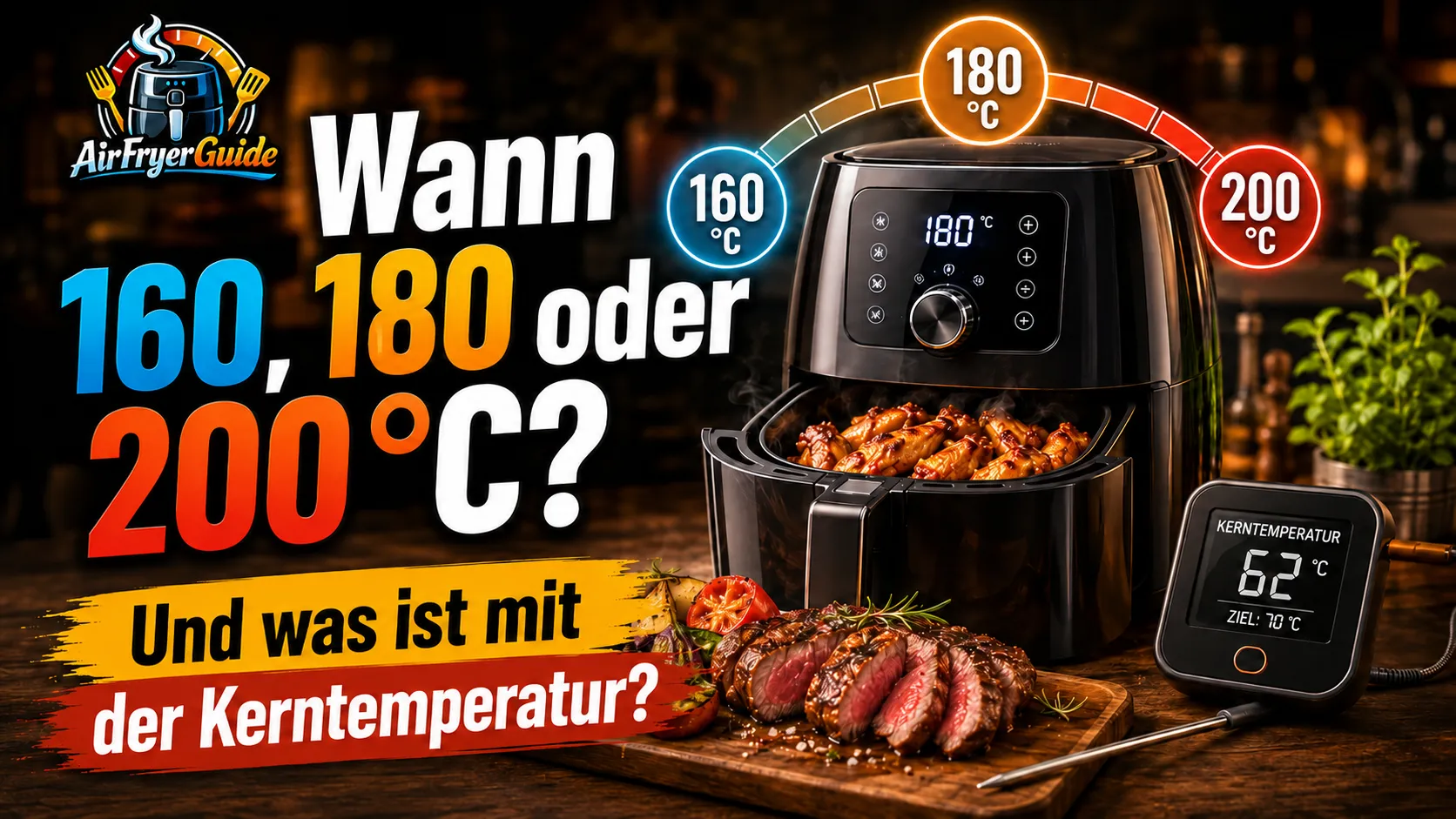 160, 180 oder 200 Grad im Airfryer? Temperatur & Kerntemperatur richtig nutzen