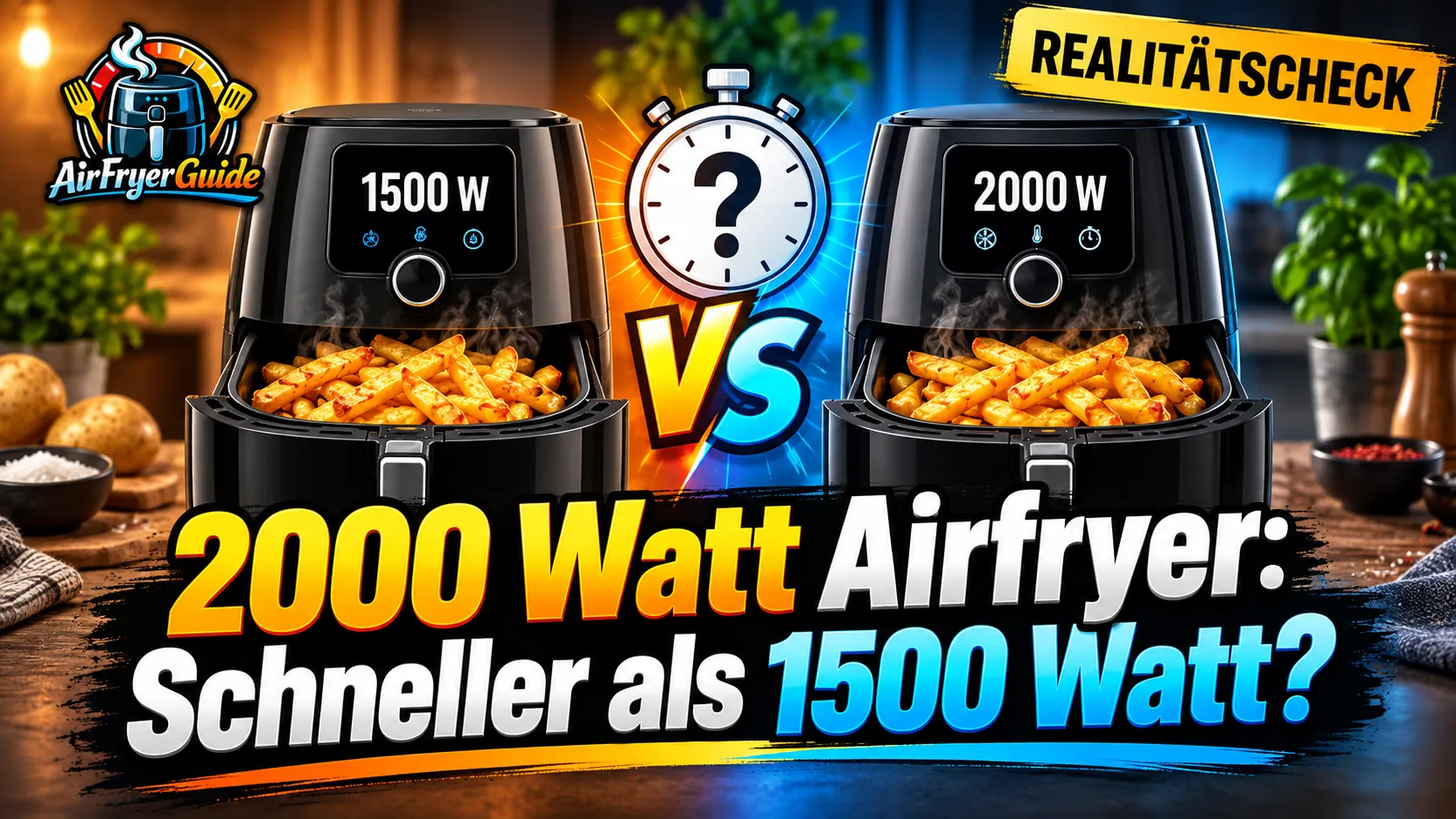 2000 Watt Airfryer im Check: Schneller als 1500 Watt oder nur mehr Leistung?