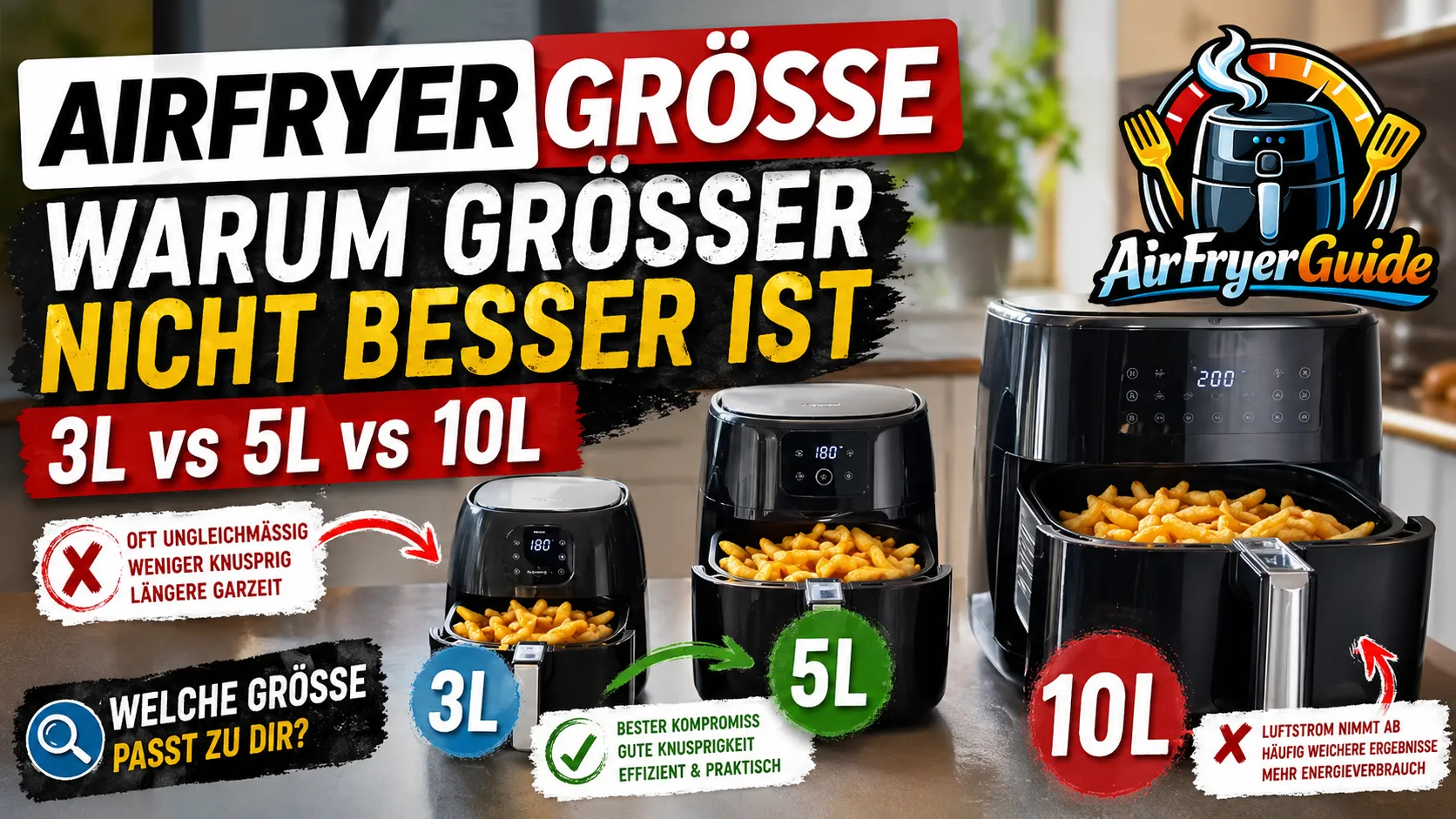 Airfryer Garraumgröße - mehr Platz oder schlechtere Garegebnisse?