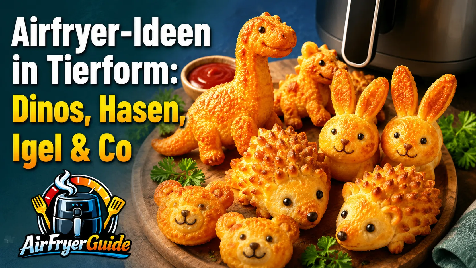 Airfryer-Ideen in Tierform: Dinos, Hasen, Igel & Co