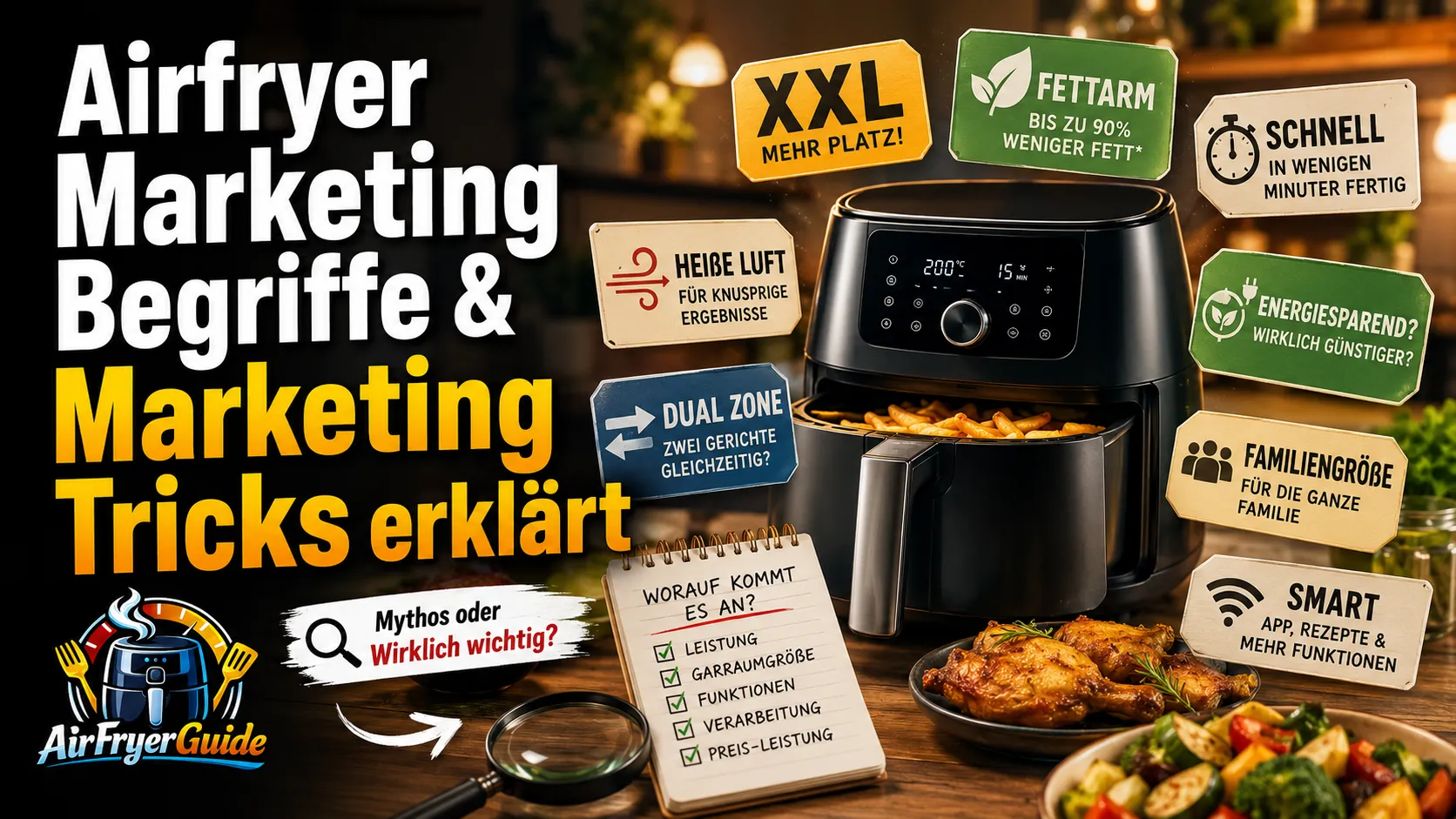 Airfryer Marketing entschlüsselt: Was Rapid Air, Max Crisp & Co. wirklich bedeuten
