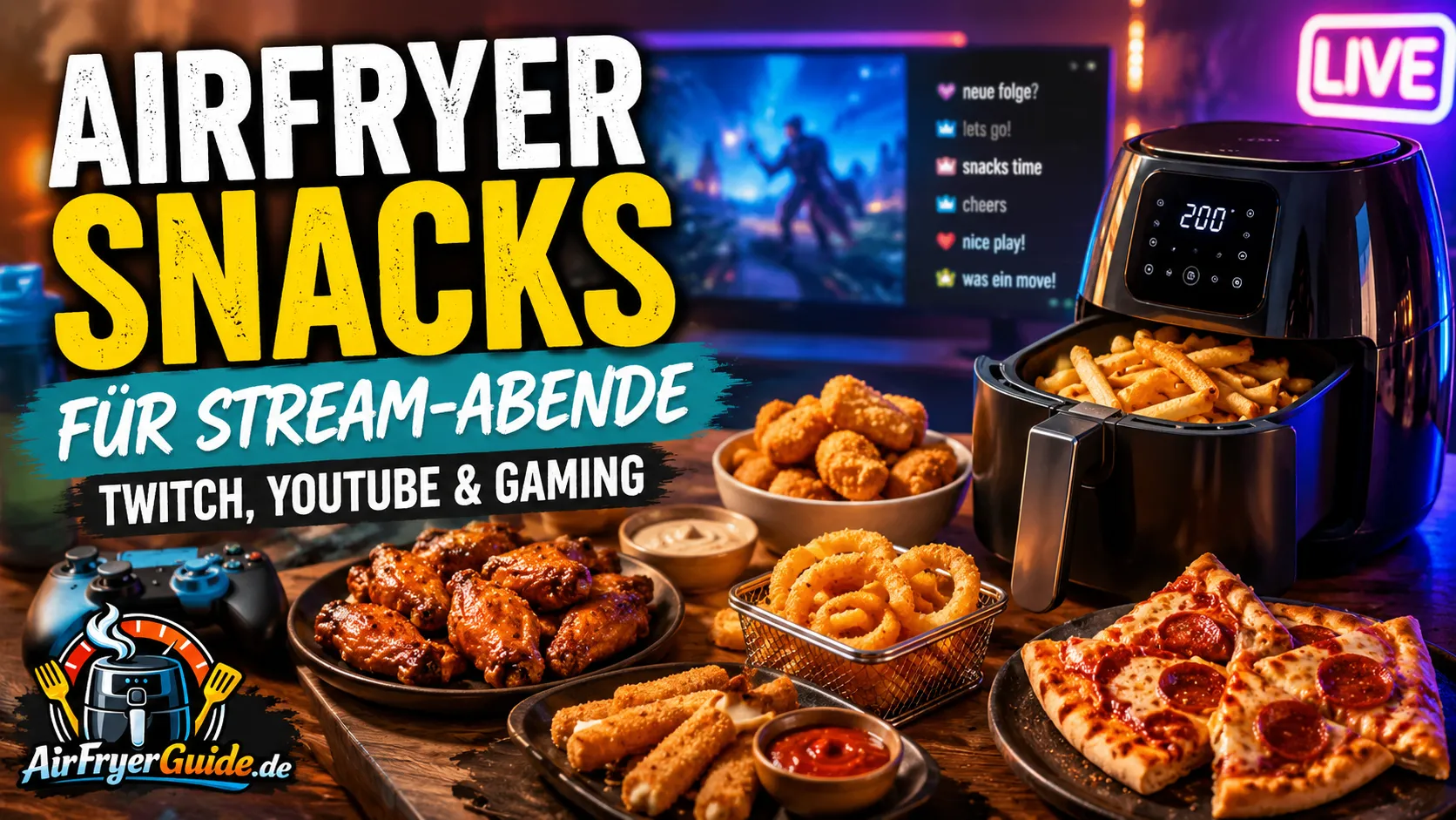 Airfryer Snacks für Gaming & Stream-Abende: schnell, knusprig, unkompliziert