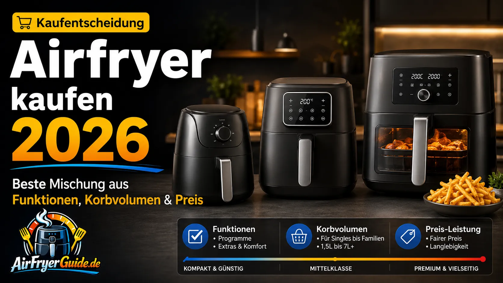Was ist die beste Mischung aus Funktionen, Korbvolumen und Preis beim Airfryer?