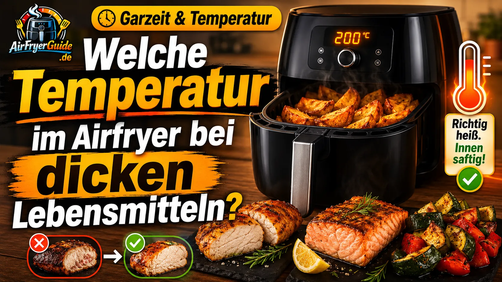 Große Speisen im Airfryer: Welche Temperatur ist richtig?