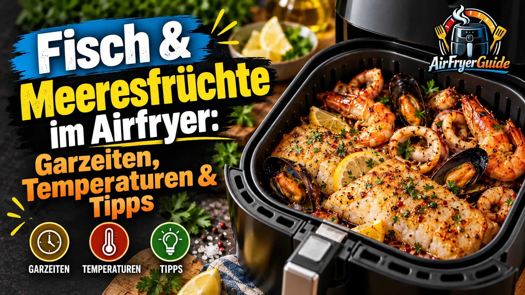 Fisch & Meeresfrüchte im Airfryer: Garzeiten, Temperaturen & Tipps