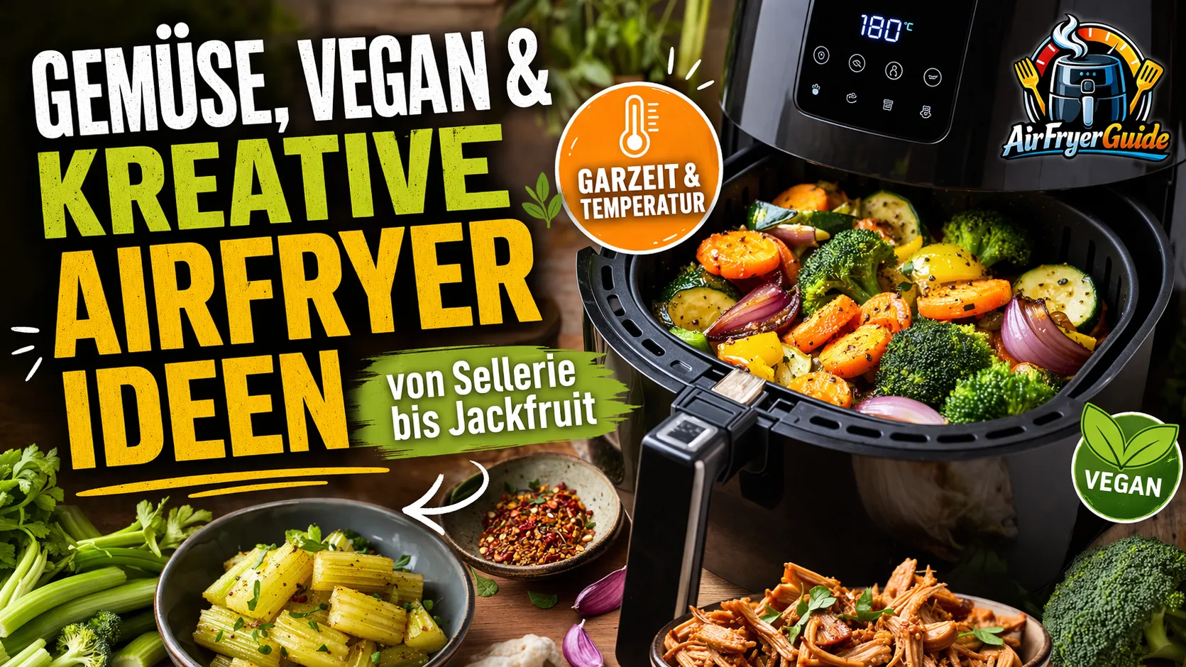 Gemüse, vegan & vegetarisch im Airfryer: Garzeiten, Ideen & Tipps