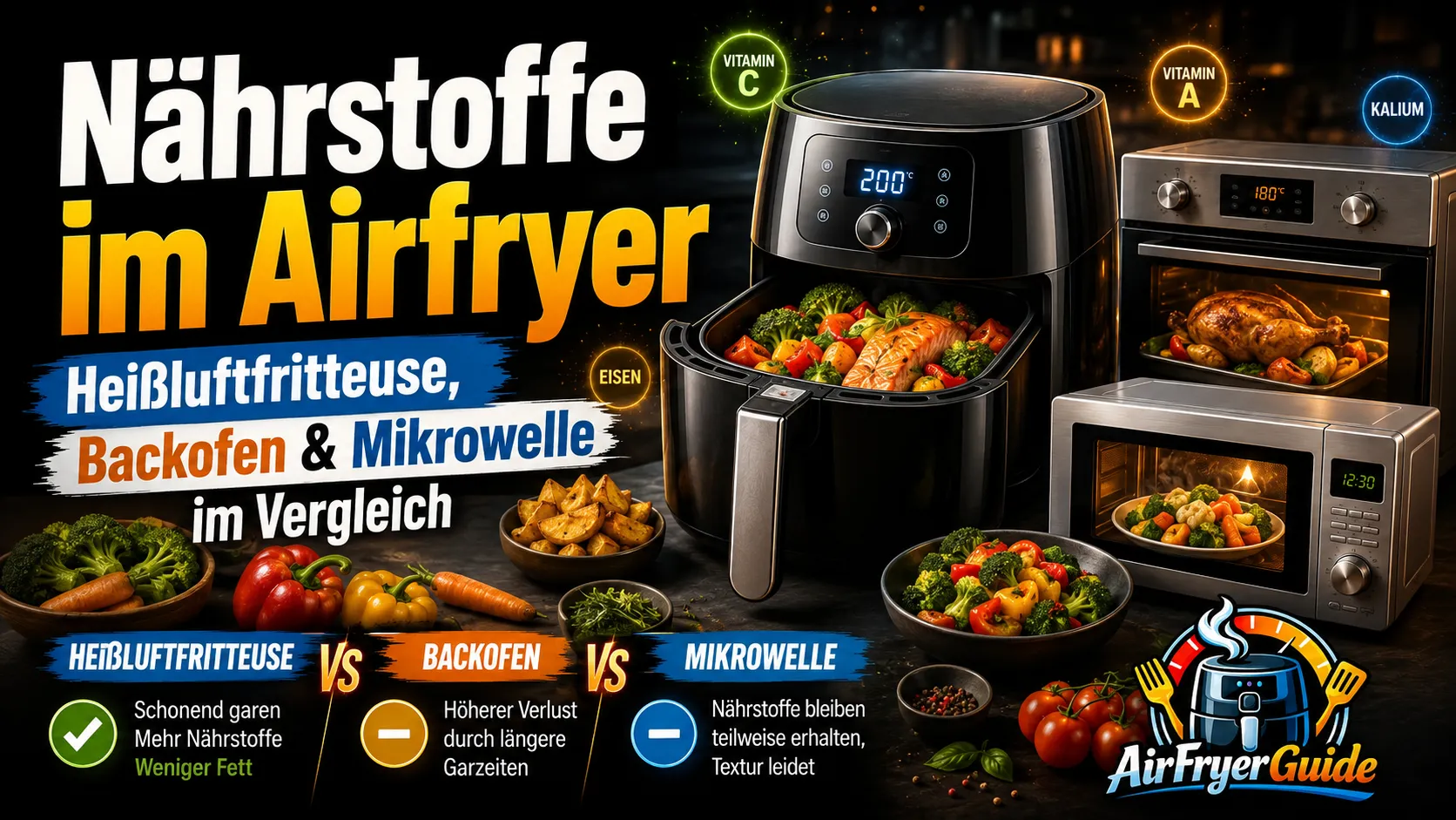 Nährstoffe im Airfryer: Heißluftfritteuse, Backofen & Mikrowelle im Vergleich