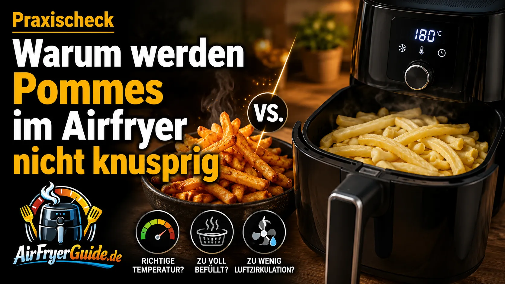 Pommes im Airfryer nicht knusprig? Ursachen, Temperatur & Lösungen