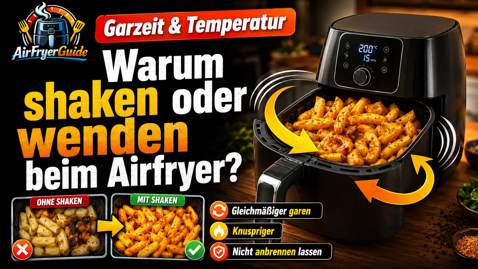 Airfryer shaken oder wenden? Wann Bewegung wirklich hilft