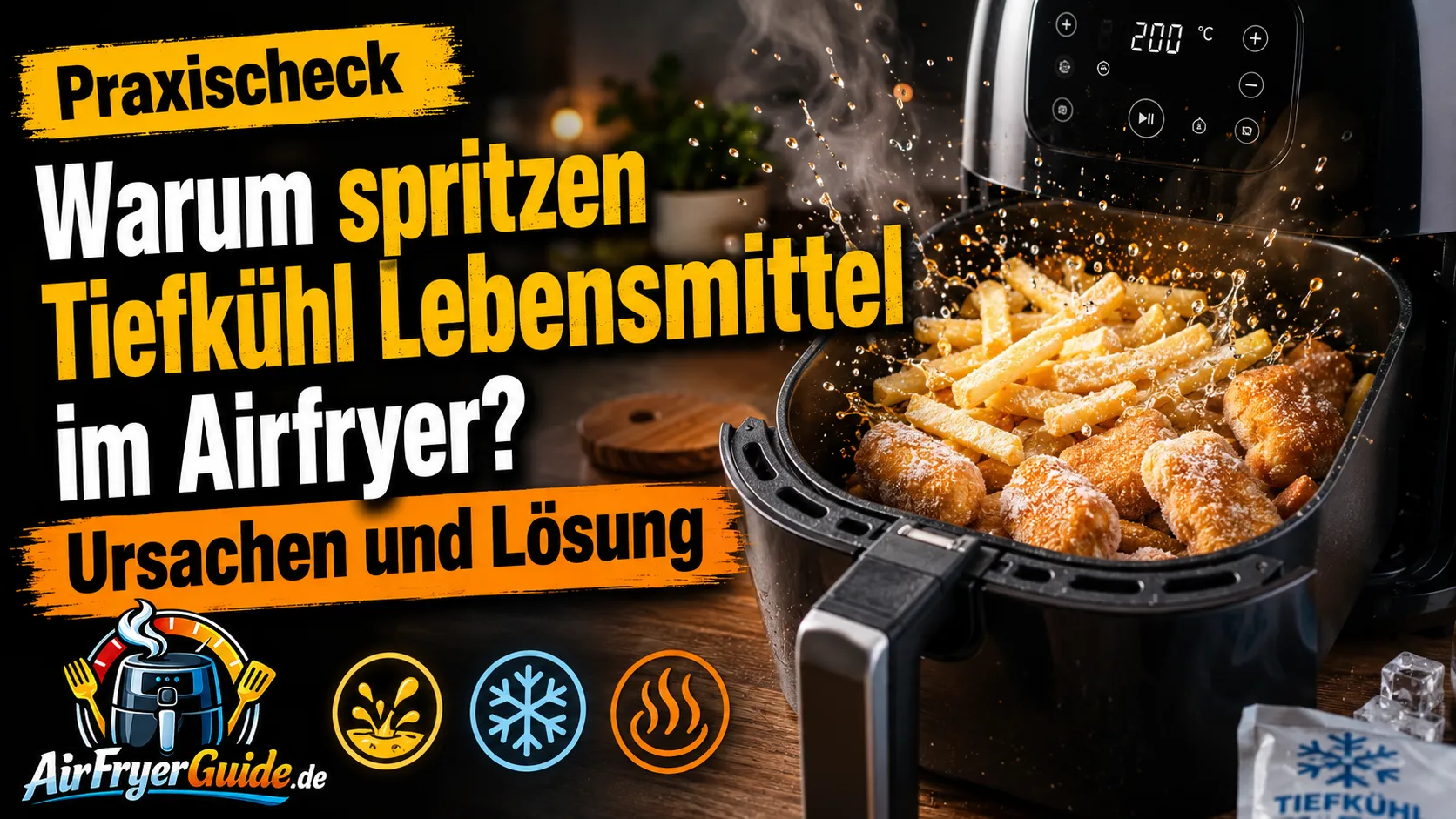 TK Lebensmittel spritzen im Airfryer: Ursachen & Lösungen