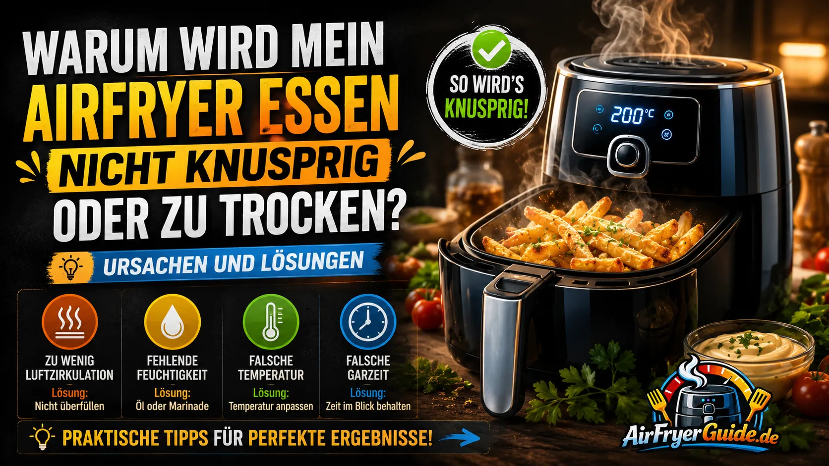 Warum wird mein Airfryer Essen nicht knusprig oder zu trocken? Ursachen und Lösungen