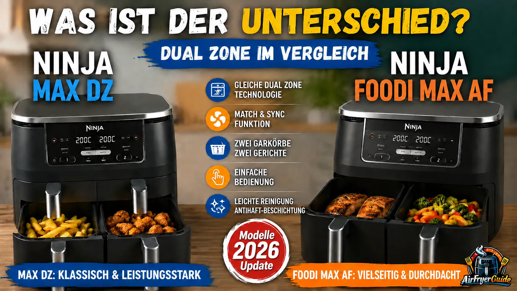 Ninja MAX DZ vs Ninja Foodi MAX AF im Vergleich - welche Heißluftfritteuse liefert bessere Ergebnisse im Alltag