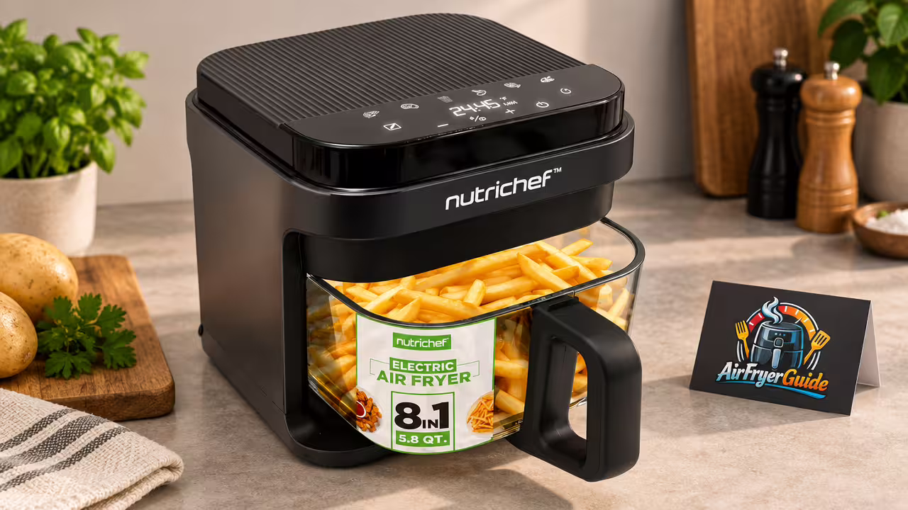 NutriChef Glas Airfryer 5,5 l NCAF539TB