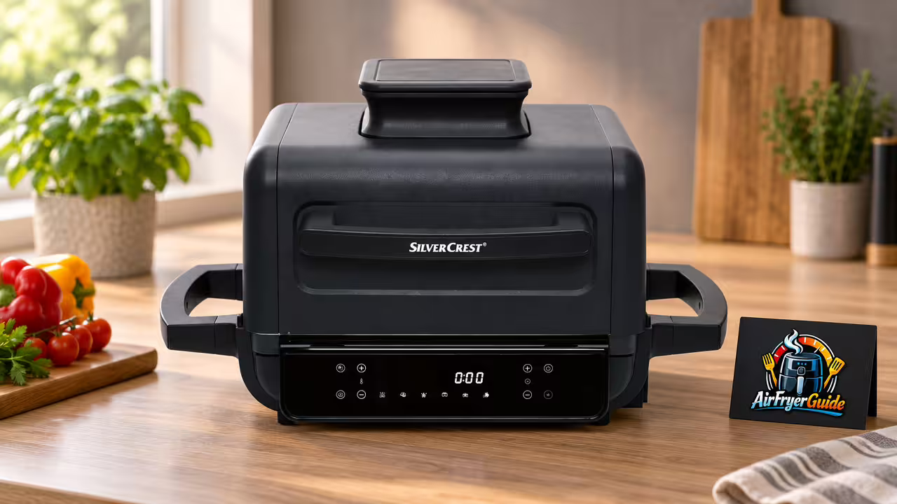 SILVERCREST Heißluftfritteuse mit Grill- und Räucherfunktion 3,8 l SHLFS 2200 A1